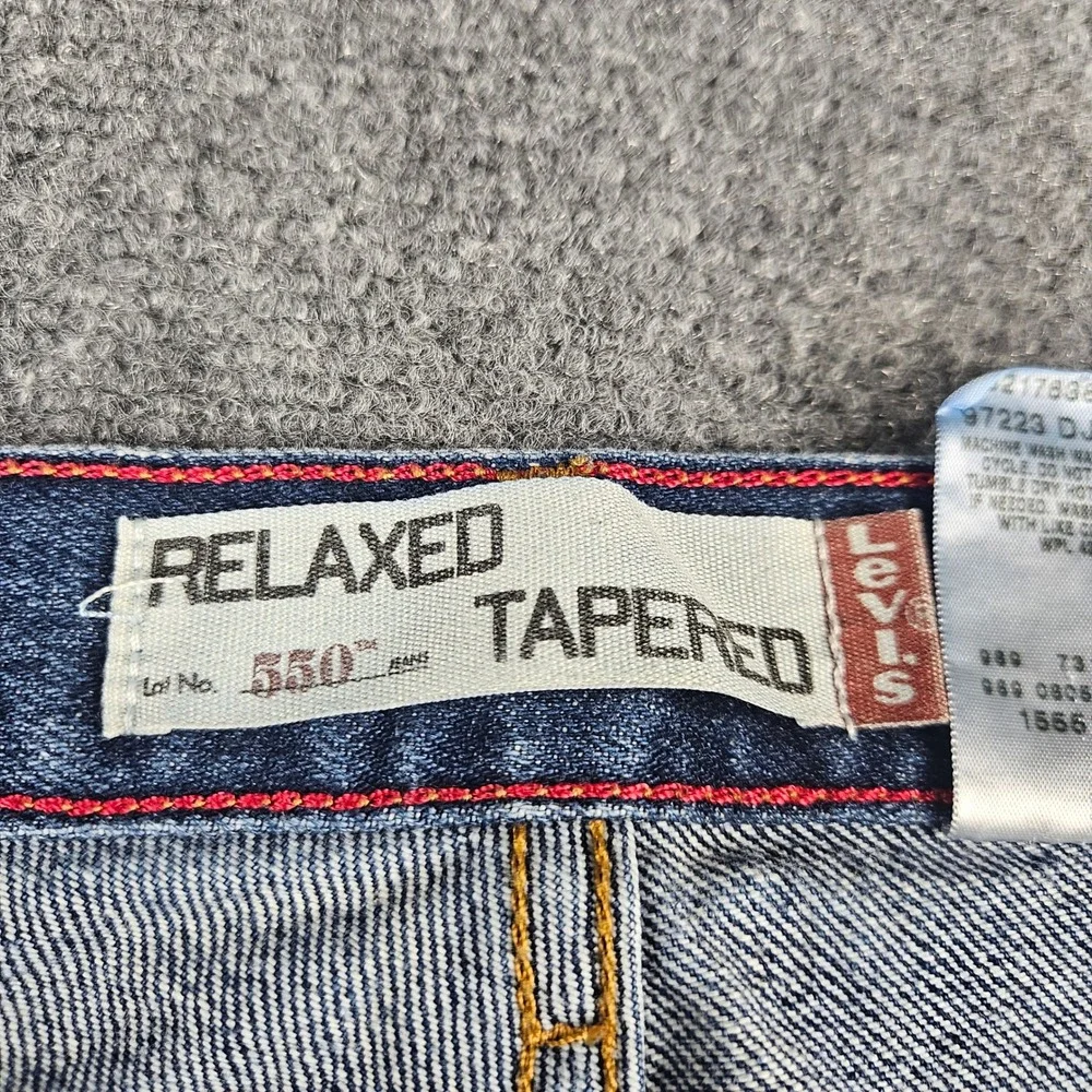 Levis 550 Relaxed Tapered Jeans Womens 14L Dark Wash Blue High Rise Cotton Denim